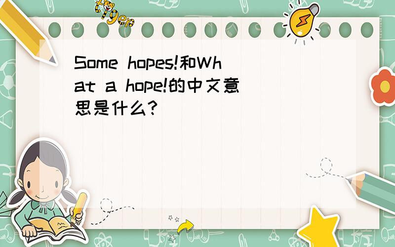 Some hopes!和What a hope!的中文意思是什么?