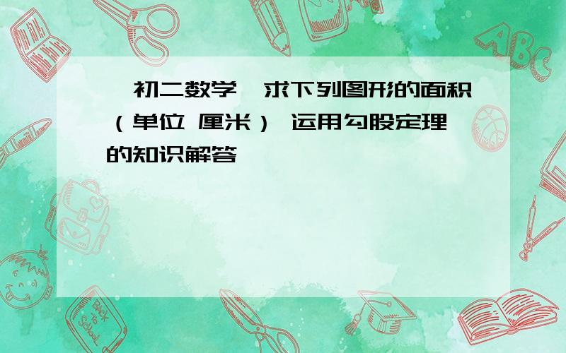 【初二数学】求下列图形的面积（单位 厘米） 运用勾股定理的知识解答