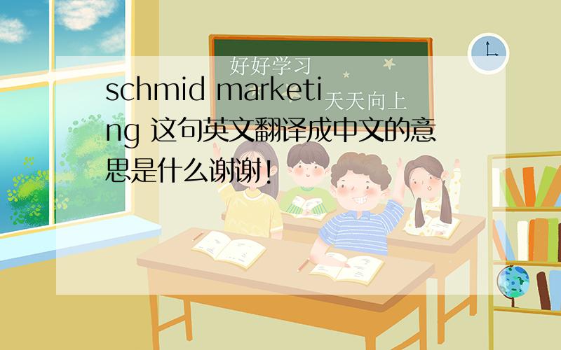 schmid marketing 这句英文翻译成中文的意思是什么谢谢!