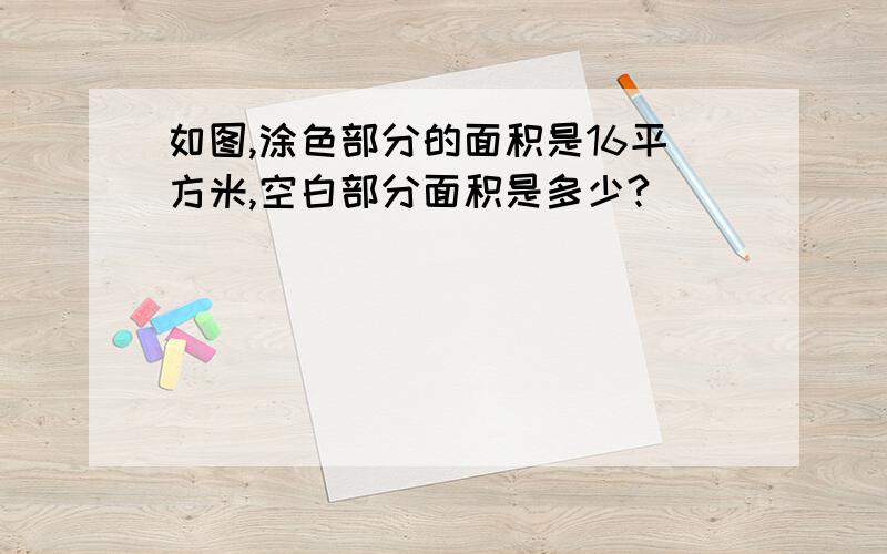 如图,涂色部分的面积是16平方米,空白部分面积是多少?