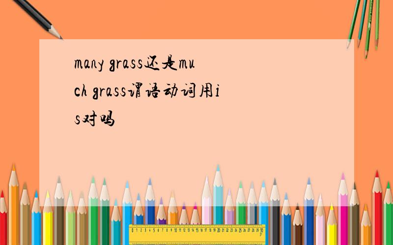 many grass还是much grass谓语动词用is对吗