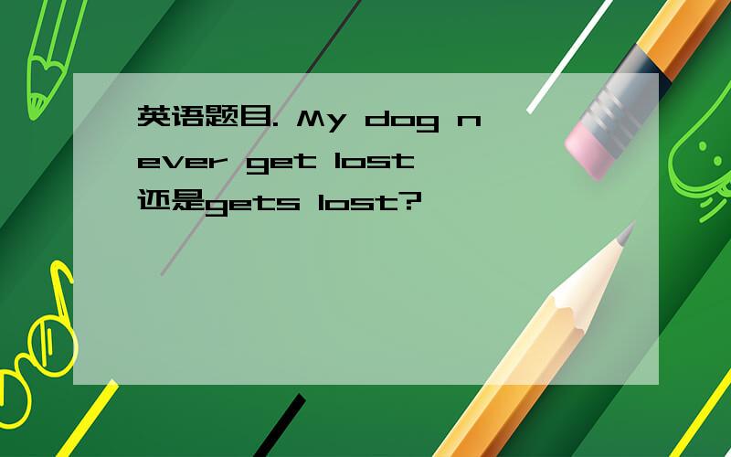 英语题目. My dog never get lost 还是gets lost?