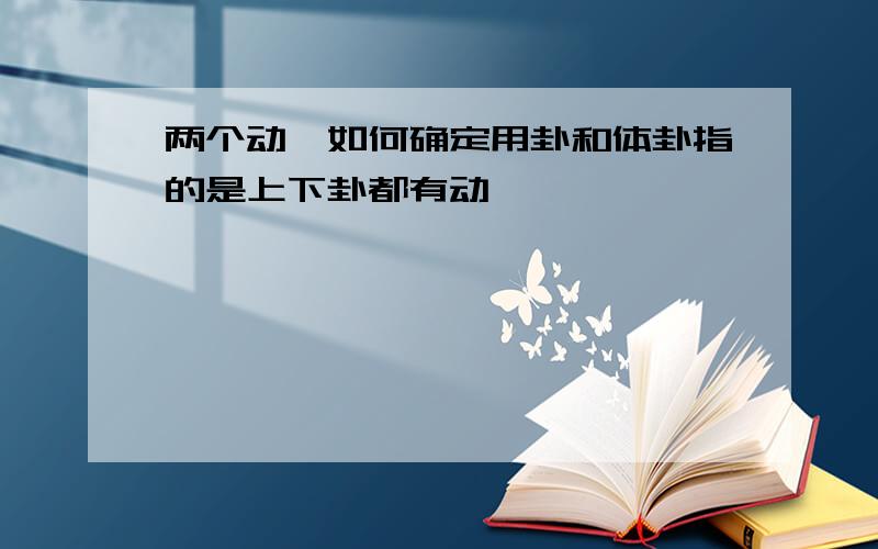 两个动爻如何确定用卦和体卦指的是上下卦都有动爻