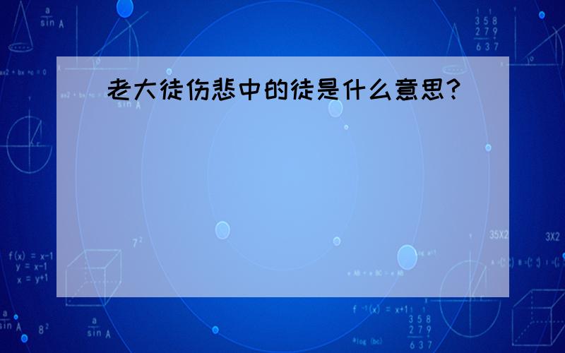 老大徒伤悲中的徒是什么意思?