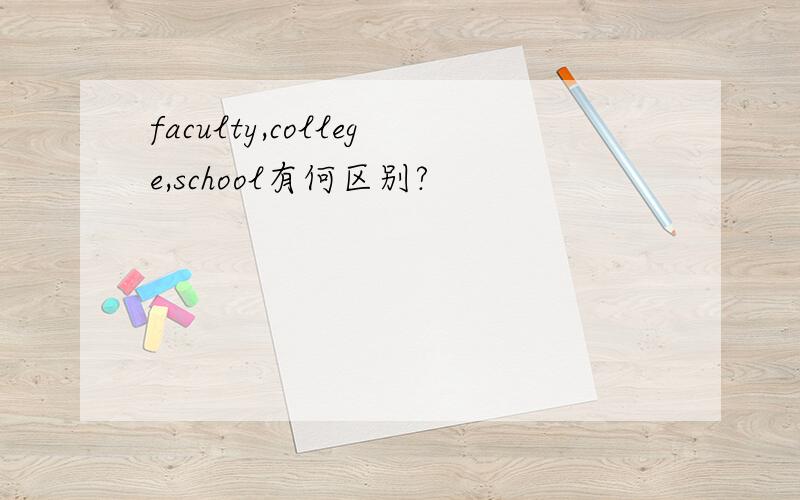 faculty,college,school有何区别?