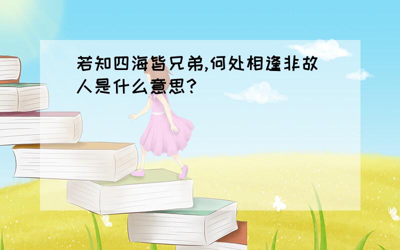 若知四海皆兄弟,何处相逢非故人是什么意思?