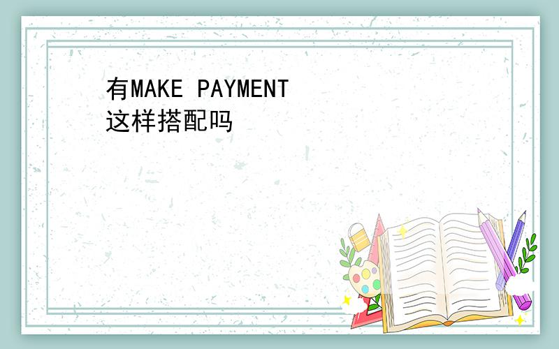 有MAKE PAYMENT 这样搭配吗