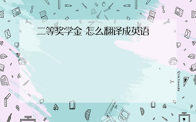 二等奖学金 怎么翻译成英语