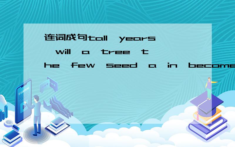 连词成句tall,years,will,a,tree,the,few,seed,a,in,become