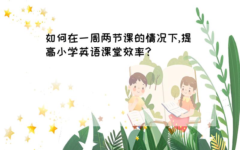 如何在一周两节课的情况下,提高小学英语课堂效率?