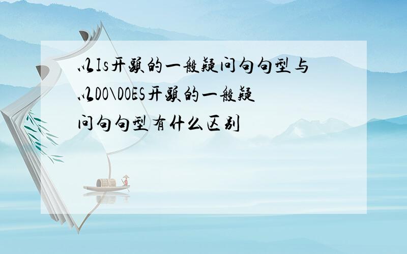 以Is开头的一般疑问句句型与以DO\DOES开头的一般疑问句句型有什么区别