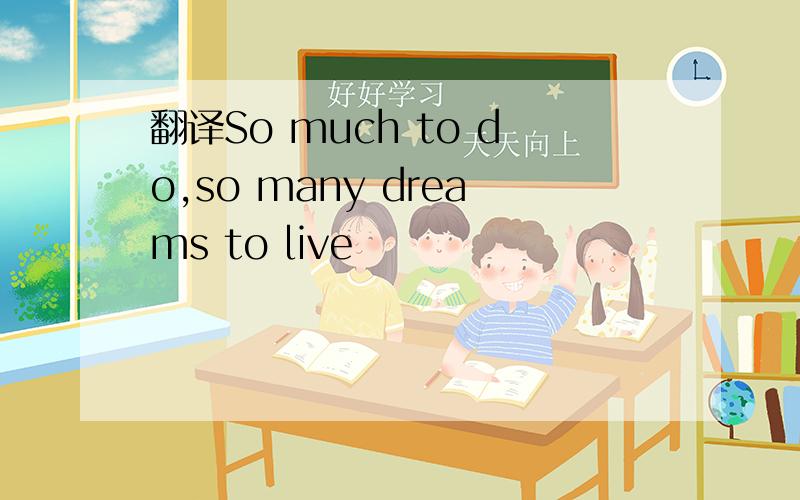 翻译So much to do,so many dreams to live