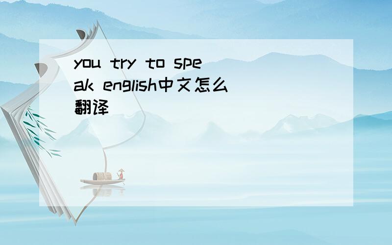 you try to speak english中文怎么翻译