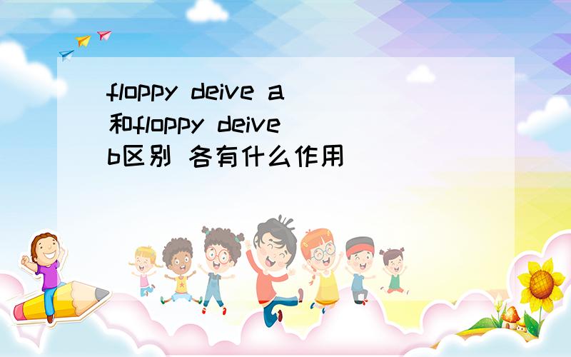 floppy deive a和floppy deive b区别 各有什么作用