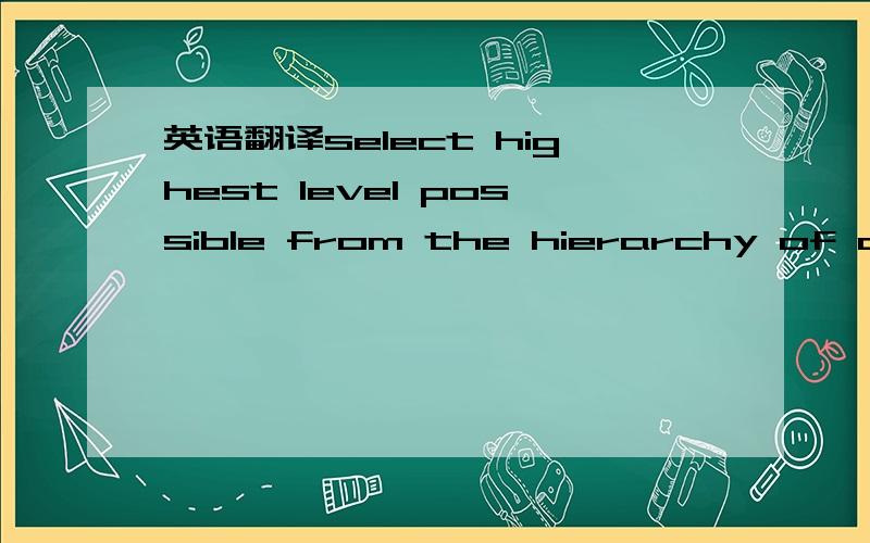 英语翻译select highest level possible from the hierarchy of controls