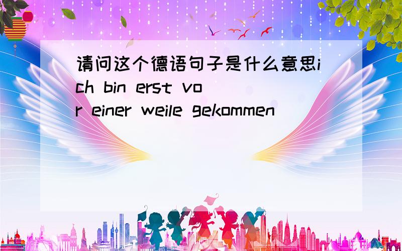 请问这个德语句子是什么意思ich bin erst vor einer weile gekommen