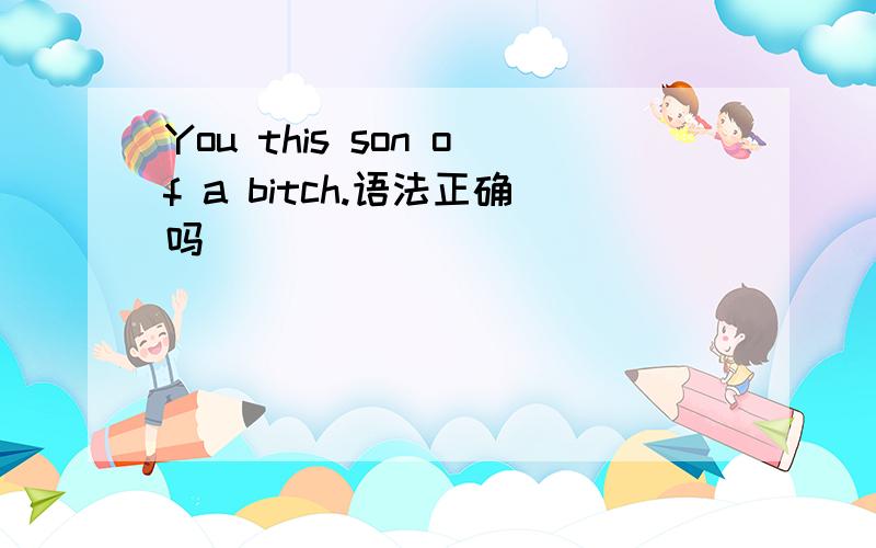 You this son of a bitch.语法正确吗