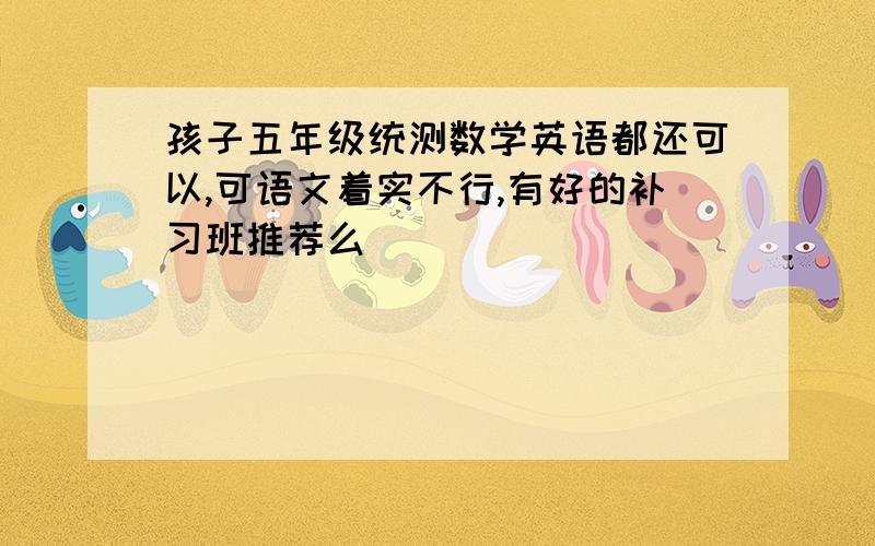 孩子五年级统测数学英语都还可以,可语文着实不行,有好的补习班推荐么