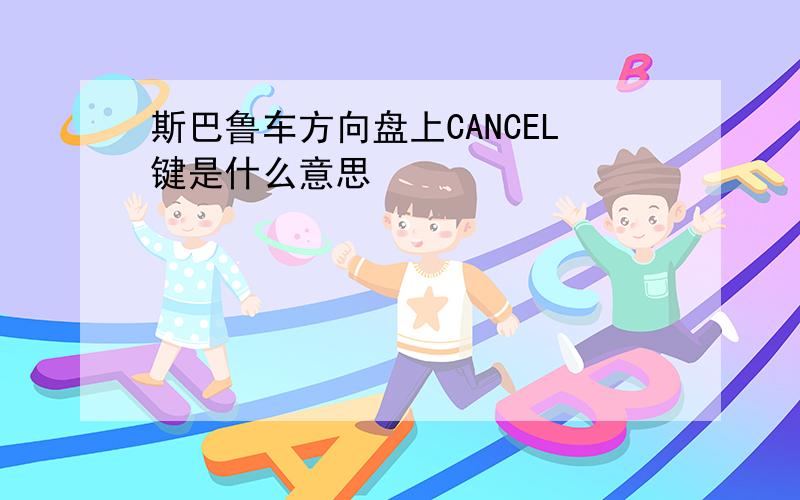 斯巴鲁车方向盘上CANCEL键是什么意思