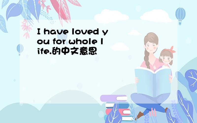 I have loved you for whole life.的中文意思