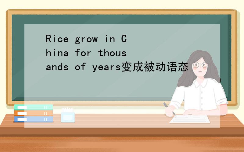 Rice grow in China for thousands of years变成被动语态