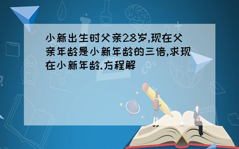 小新出生时父亲28岁,现在父亲年龄是小新年龄的三倍,求现在小新年龄.方程解