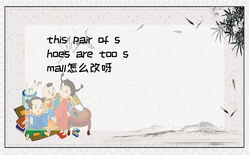 this pair of shoes are too small怎么改呀