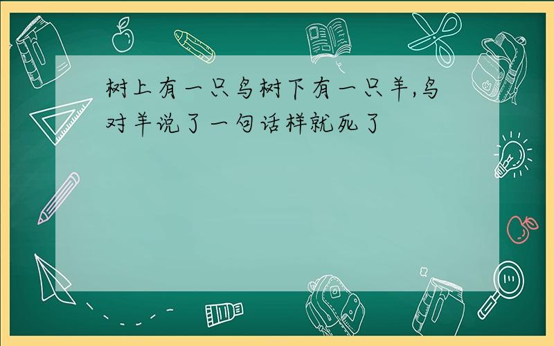 树上有一只鸟树下有一只羊,鸟对羊说了一句话样就死了