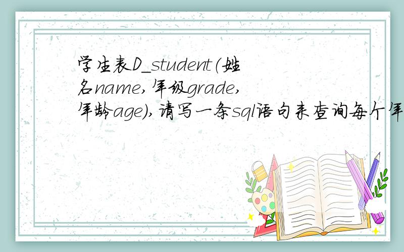 学生表D_student（姓名name,年级grade,年龄age）,请写一条sql语句来查询每个年级的学生姓名,不会写.谁指导一下,就是年级 后面跟着所有的学生姓名,不是数量.select grade,XXXXXXX from D_student group by grad