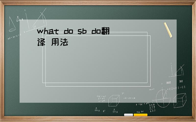 what do sb do翻译 用法