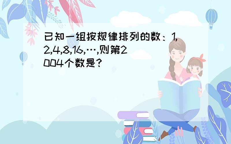 已知一组按规律排列的数：1,2,4,8,16,…,则第2004个数是?