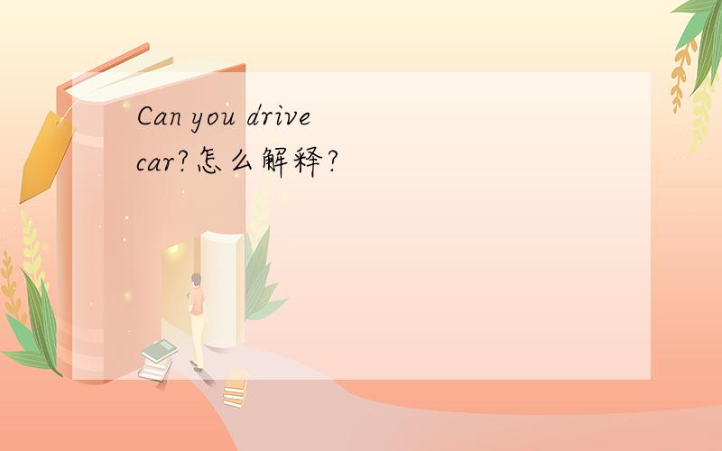 Can you drive car?怎么解释?