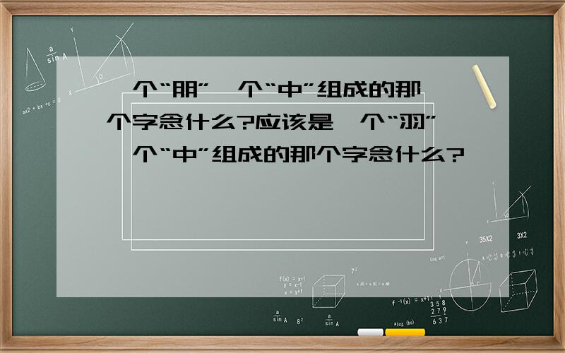 一个“朋”一个“中”组成的那个字念什么?应该是一个“羽”一个“中”组成的那个字念什么?