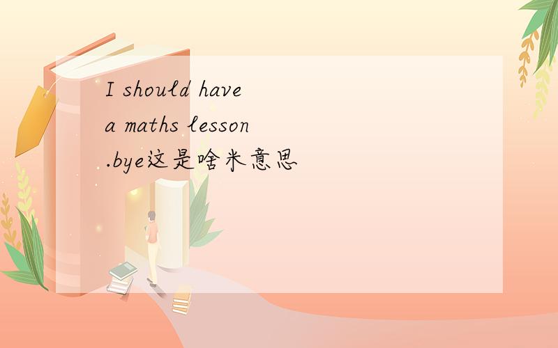 I should have a maths lesson.bye这是啥米意思