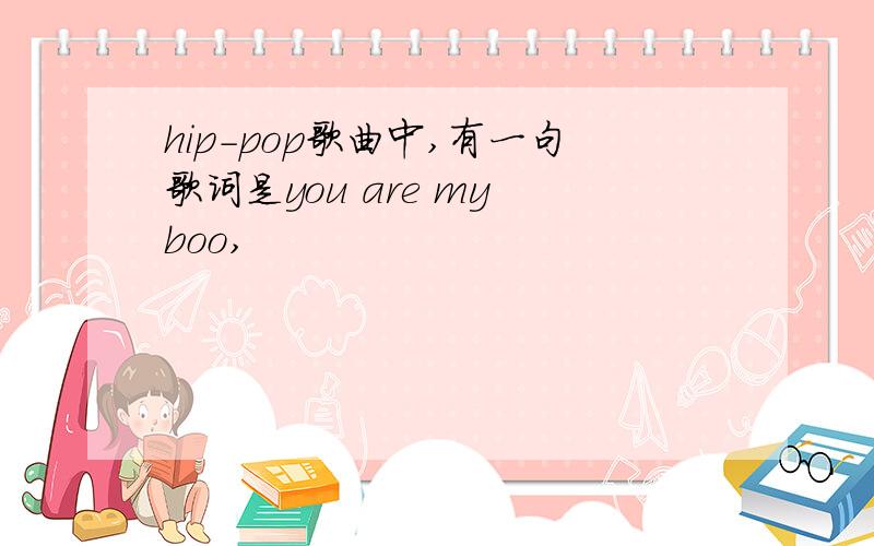 hip-pop歌曲中,有一句歌词是you are my boo,