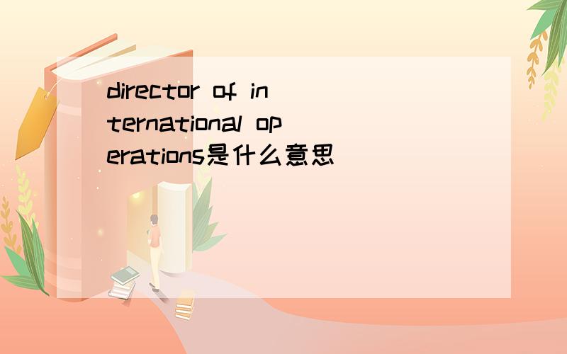 director of international operations是什么意思