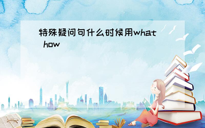 特殊疑问句什么时候用what how