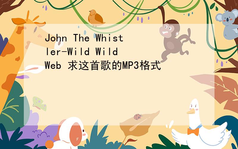 John The Whistler-Wild Wild Web 求这首歌的MP3格式