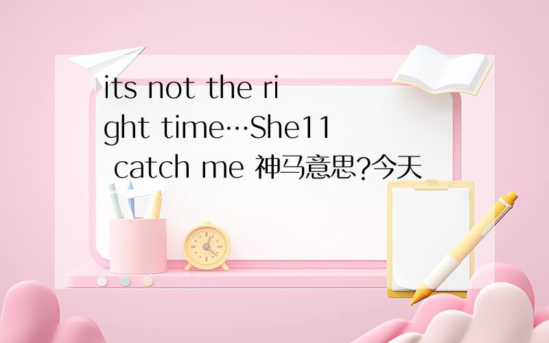 its not the right time…She11 catch me 神马意思?今天