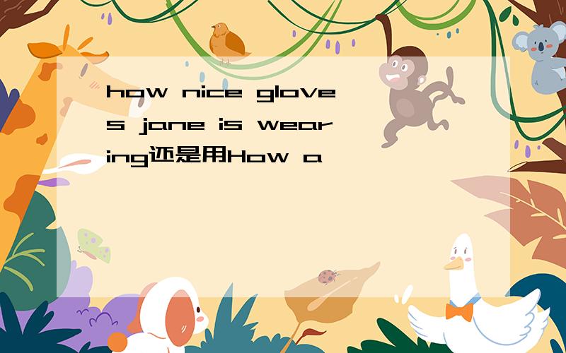 how nice gloves jane is wearing还是用How a