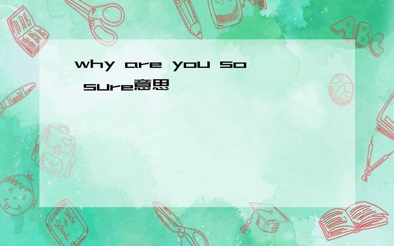 why are you so sure意思