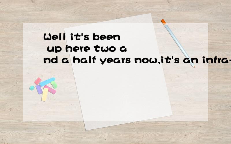 Well it's been up here two and a half years now,it's an infra-red detector that senses the earth's temperature with great accuracy ,中的it is been 这在语法上怎么解释阿,请前辈指点,