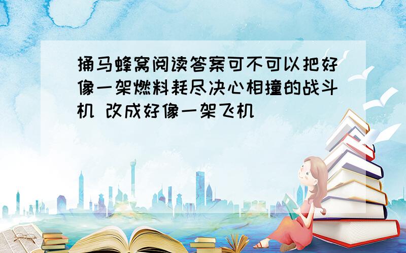 捅马蜂窝阅读答案可不可以把好像一架燃料耗尽决心相撞的战斗机 改成好像一架飞机