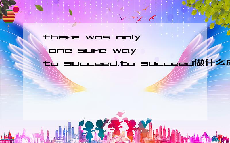 there was only one sure way to succeed.to succeed做什么成分