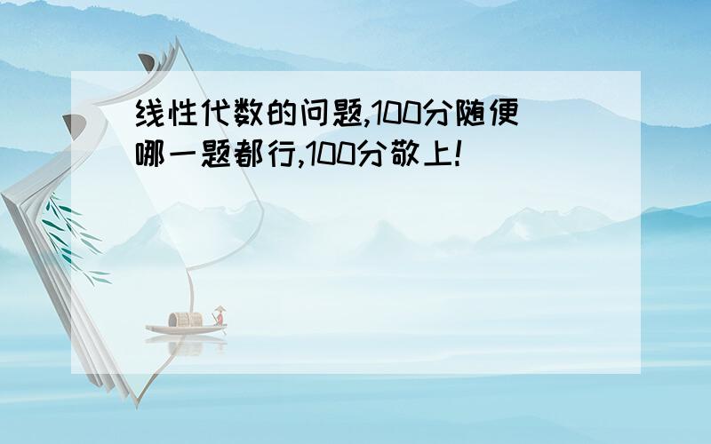 线性代数的问题,100分随便哪一题都行,100分敬上!