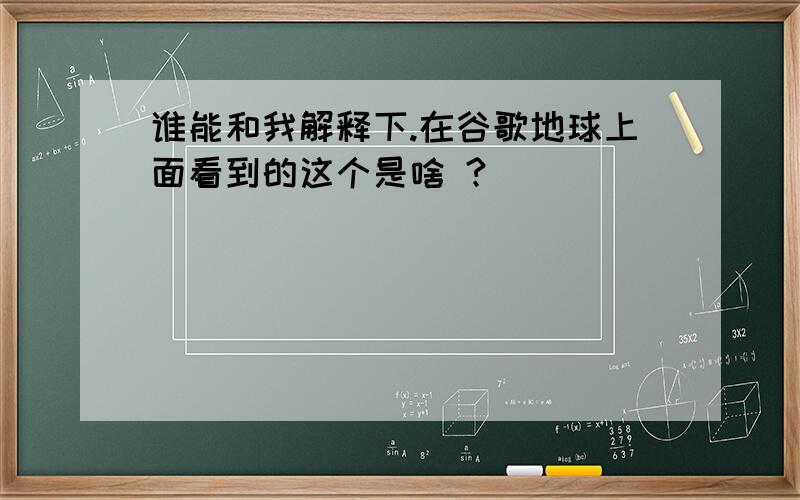 谁能和我解释下.在谷歌地球上面看到的这个是啥 ?