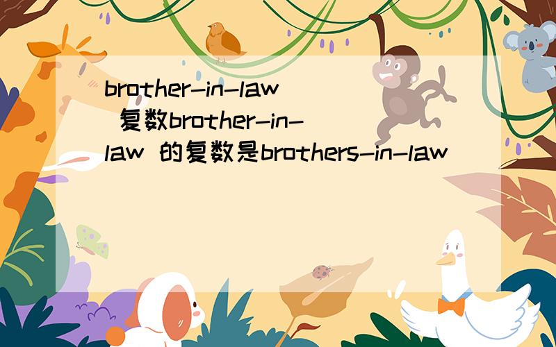 brother-in-law 复数brother-in-law 的复数是brothers-in-law