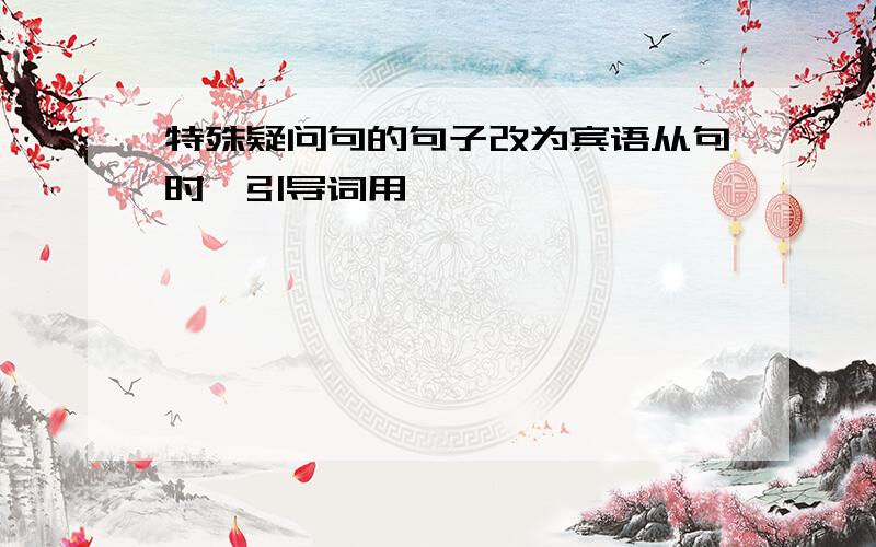 特殊疑问句的句子改为宾语从句时,引导词用