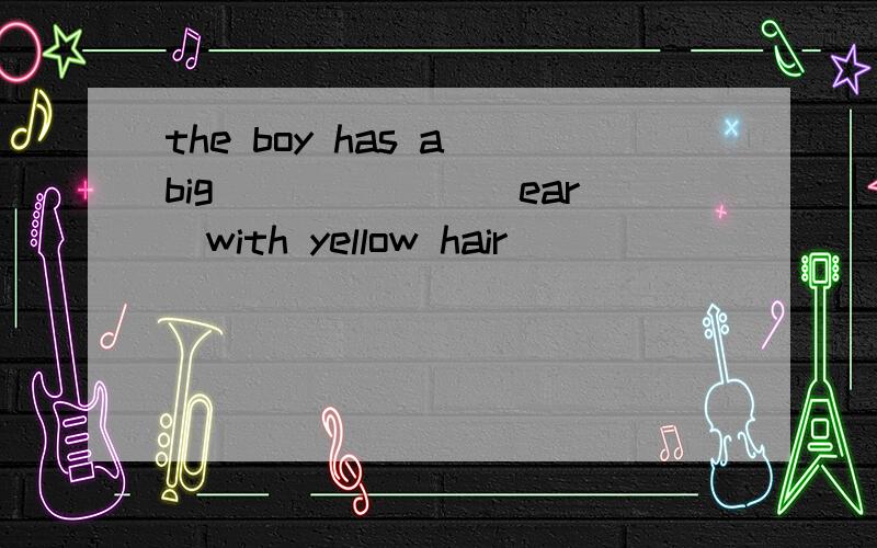 the boy has a big ______[ear]with yellow hair