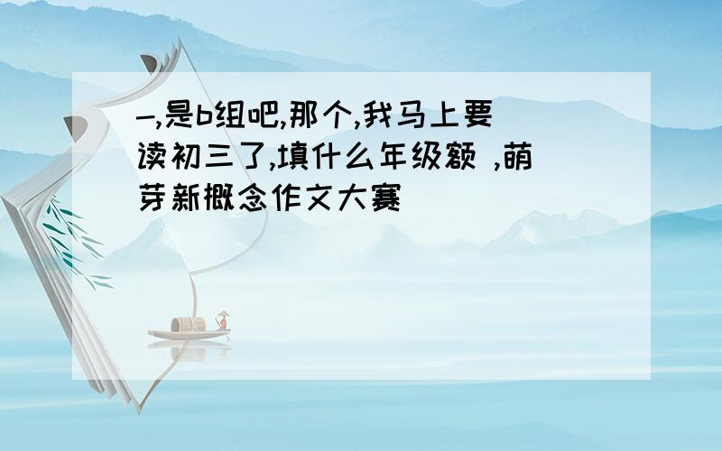 -,是b组吧,那个,我马上要读初三了,填什么年级额 ,萌芽新概念作文大赛